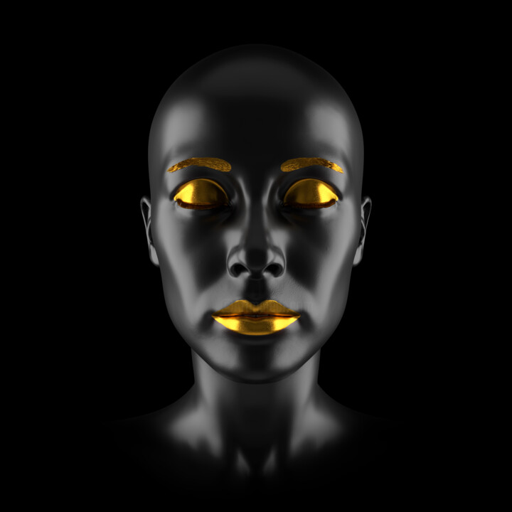 Цифровое искусство под названием "Pureté noire" - Gilles Corona, Подлинное произведение искусства, 3D моделирование