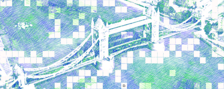 Grafika cyfrowa / sztuka generowana cyfrowo zatytułowany „London 222 m green-…” autorstwa Massimo Corona, Oryginalna praca,…