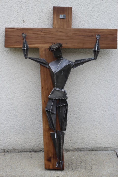 Skulptur mit dem Titel "christ-002.jpg" von Philippe Affagard, Original-Kunstwerk, Metalle