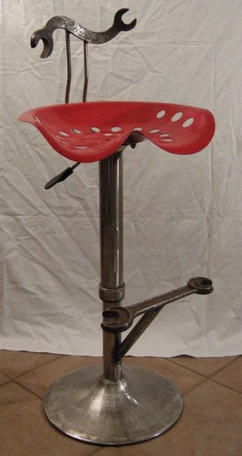 Sculpture intitulée "chaise de bar cle p…" par Philippe Affagard, Œuvre d'art originale, Métaux