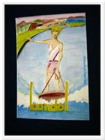Картина под названием "♥ BANDOL skieuse ♥…" - Françoise Lanfroy-Rancurel, Подлинное произведение искусства, Акварель