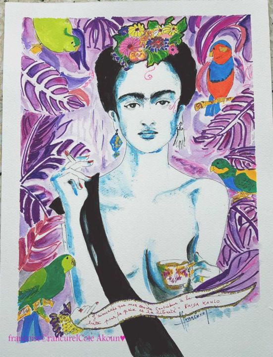 Painting titled "♥ FRIDA ♥ N° 226 -…" by Françoise Lanfroy-Rancurel, Original Artwork, Other