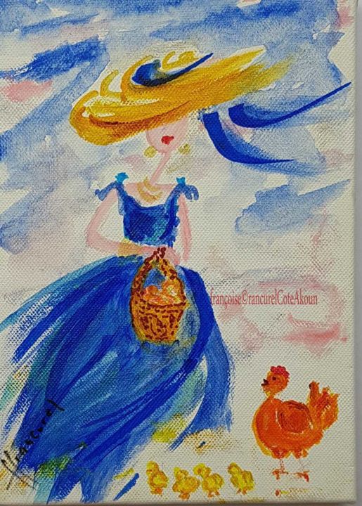 Painting titled "♥ Provençale Pâques…" by Françoise Lanfroy-Rancurel, Original Artwork, Acrylic