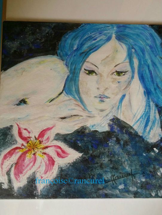 Painting titled "♥ MELANCOLIE ♥ N° 1…" by Françoise Lanfroy-Rancurel, Original Artwork, Acrylic