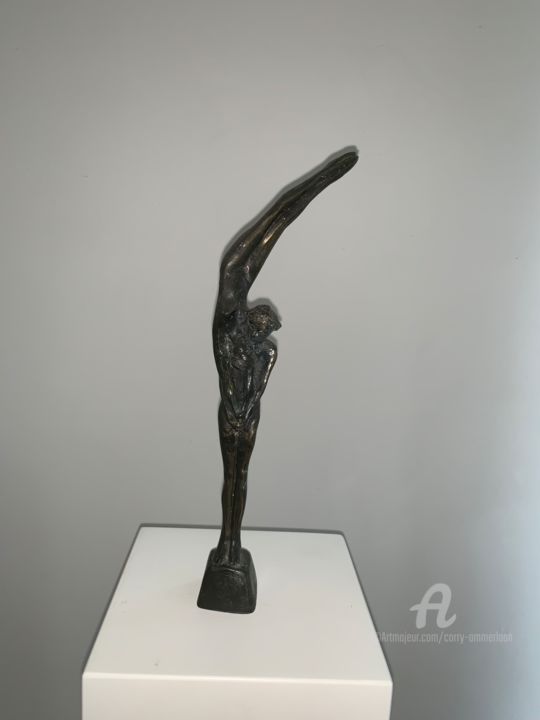 Sculpture intitulée "Acrobatenduo" par Corry Ammerlaan, Œuvre d'art originale, Bronze