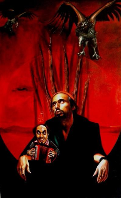 Schilderij getiteld "heraldos negros" door Carlos Cortés-Chuchumuru, Origineel Kunstwerk