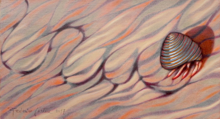 Картина под названием "Hermit crab on his…" - Federico Cortese, Подлинное произведение искусства, Масло