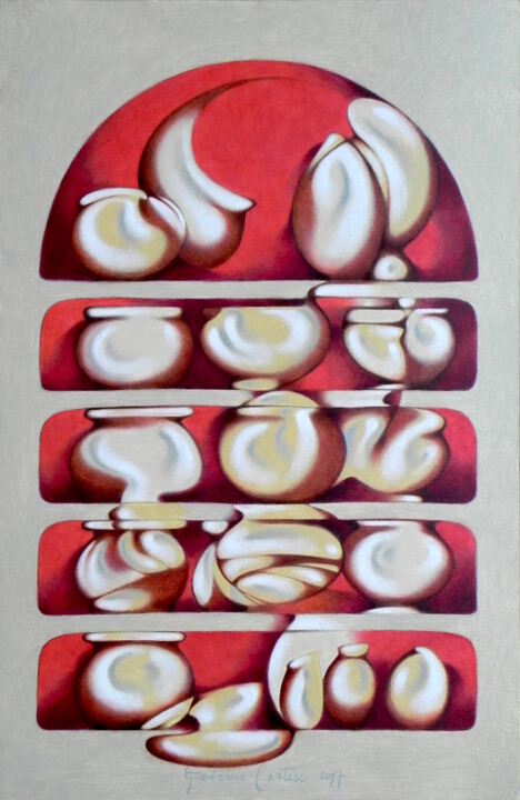 Pintura intitulada "Pottery 6" por Federico Cortese, Obras de arte originais, Óleo