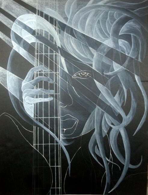 Peinture intitulée "Giger" par Corvuss, Œuvre d'art originale,
