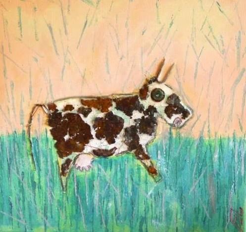 Peinture intitulée "Les herbes folles" par Corynne Sculfort, Œuvre d'art originale,