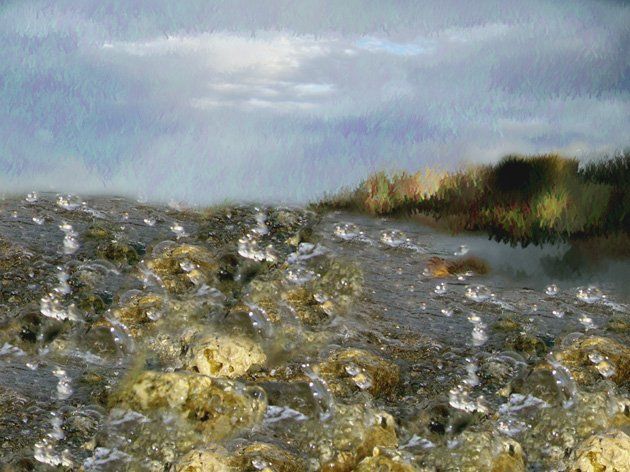 Digital Arts titled "BULLES H2O" by Cory Vic, Original Artwork, Digital Painting