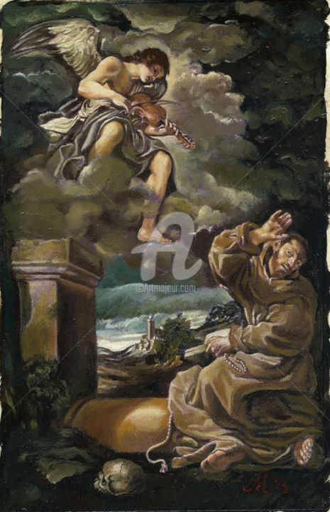 Malerei mit dem Titel "SAN FRANCESCO "LA V…" von Cosimo Amedeo Eliodoro, Original-Kunstwerk