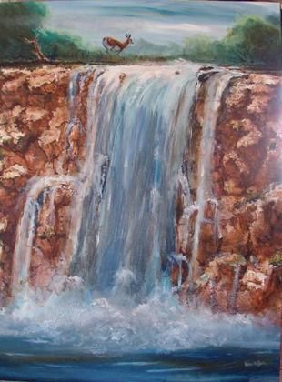 Картина под названием "Springbok waterfall" - Mcbride Robin, Подлинное произведение искусства