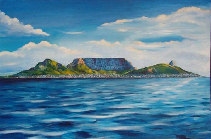 Картина под названием "Table Mountain 2, C…" - Mcbride Robin, Подлинное произведение искусства