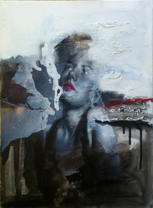 Malerei mit dem Titel "portret" von Cosmin Vaida, Original-Kunstwerk, Öl