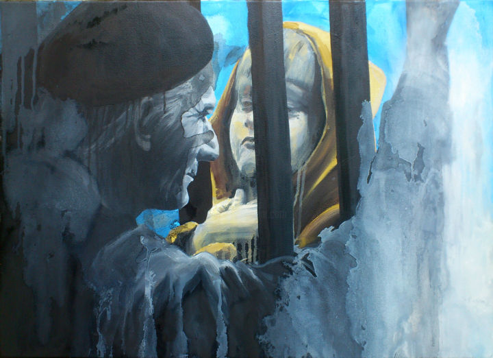 Painting titled "deportees" by Cosmin Vaida, Original Artwork, Oil