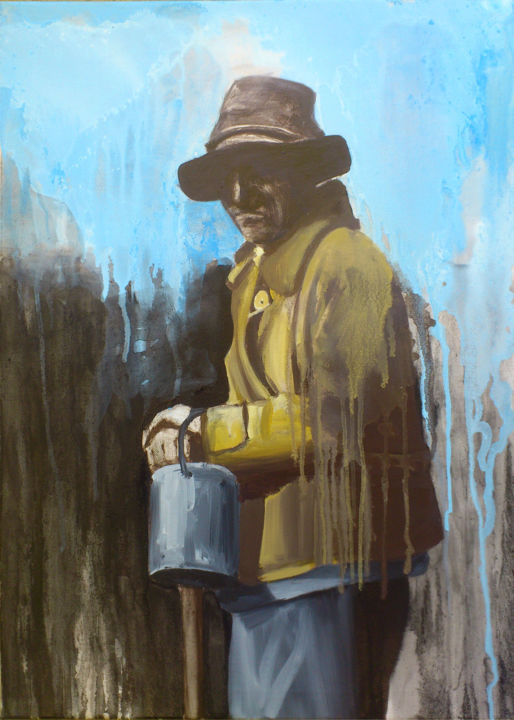 Painting titled "deported" by Cosmin Vaida, Original Artwork, Oil