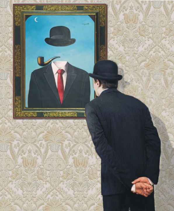 Painting titled "MAGRITTE" by Costantino Renzo, Original Art, Oil