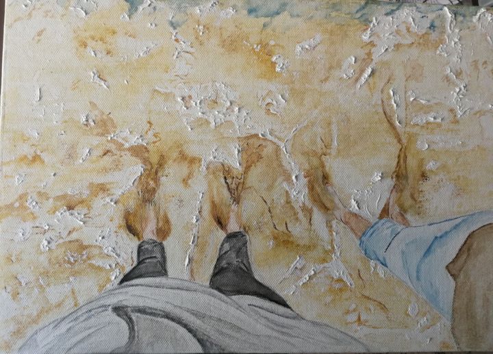 Pittura intitolato "A piedi nudi" da Costanza Capponi, Opera d'arte originale, Acquarello