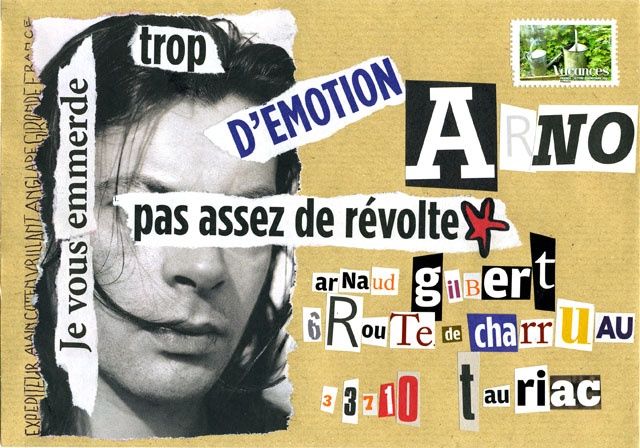 Collagen mit dem Titel "Trop d'émotion" von Alain Cotten, Original-Kunstwerk