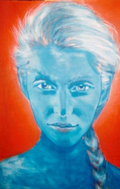 Malerei mit dem Titel "femme_bleu.jpg" von Couba, Original-Kunstwerk
