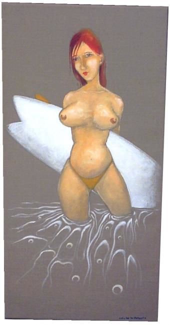 Malerei mit dem Titel "Pin Up" von Dominique Coudé Du Foresto, Original-Kunstwerk