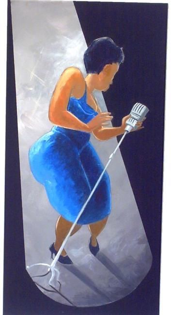 Painting titled "chanteuse.jpg" by Dominique Coudé Du Foresto, Original Artwork