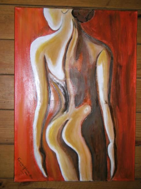 Schilderij getiteld "SENSUALITY" door Francoise Moledo, Origineel Kunstwerk, Olie