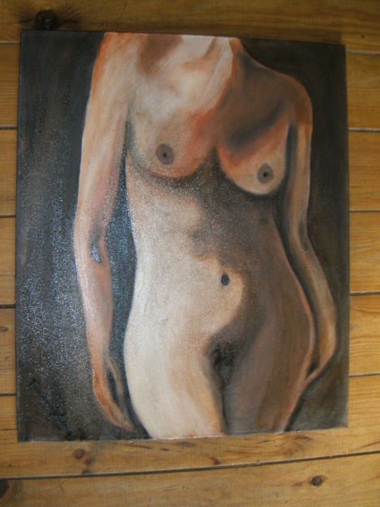 Painting titled "Femme" by Francoise Moledo, Original Artwork, Oil