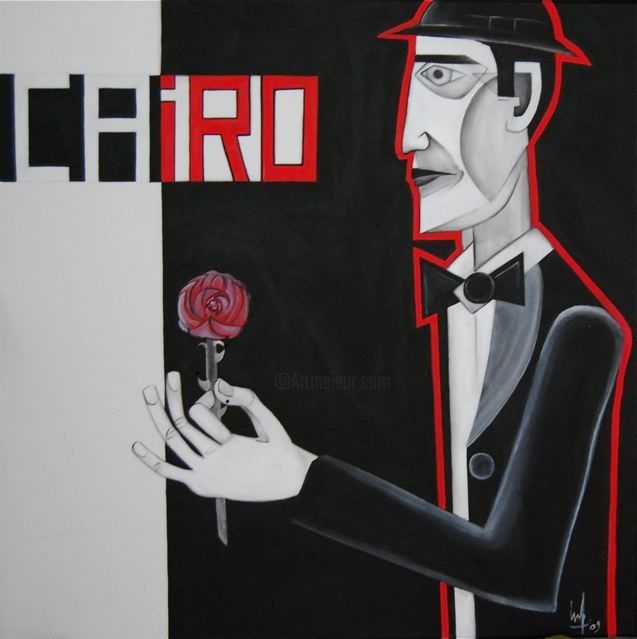 Painting titled "Rose du Caire" by David Vandiedonck, Original Artwork