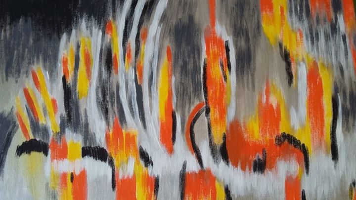 Schilderij getiteld "Tableau abstrait "P…" door Courtney Arts, Origineel Kunstwerk, Acryl