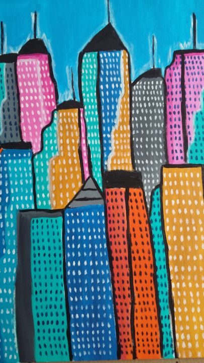 Painting titled "NEW YORK - Série 2" by Courtney Arts, Original Artwork, Acrylic