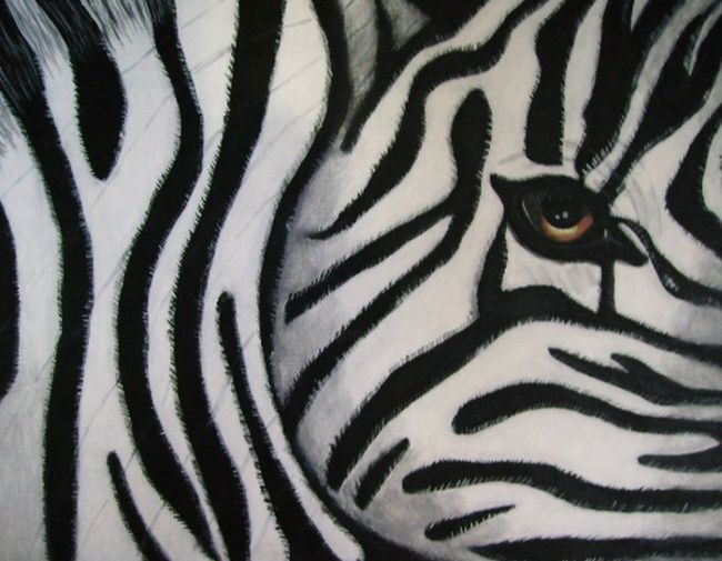 Painting titled "Zebra" by Courtney Wilde, Original Artwork