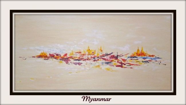 Painting titled "Nyanmar" by Jean Pierre Coussaert, Original Artwork