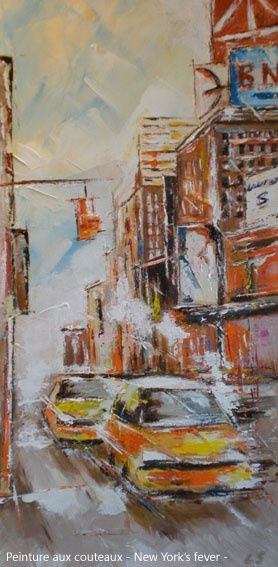 Painting titled "New York's Fever" by Laurence Senelonge, Original Artwork