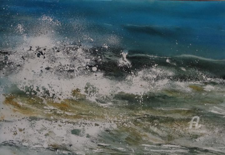 Painting titled "splash.jpg" by Françoise Coutentin, Original Artwork, Watercolor