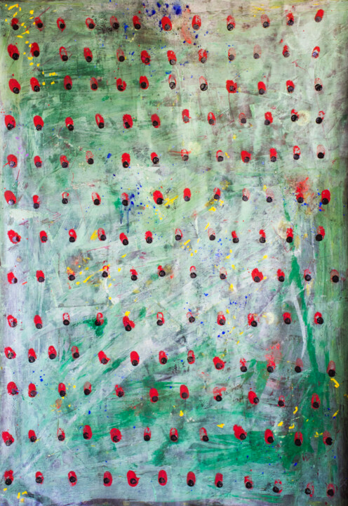 Schilderij getiteld "Dot 031" door Covadonga Castro, Origineel Kunstwerk, Acryl