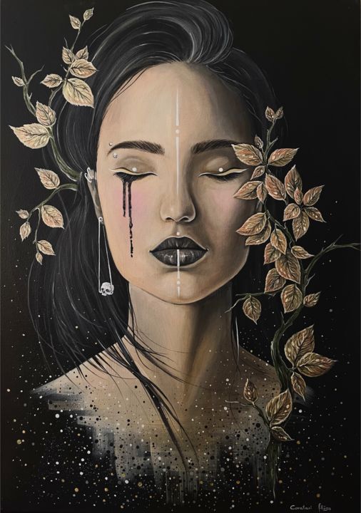Картина под названием "Grow in the dark" - Alisa Covatari, Подлинное произведение искусства, Акрил