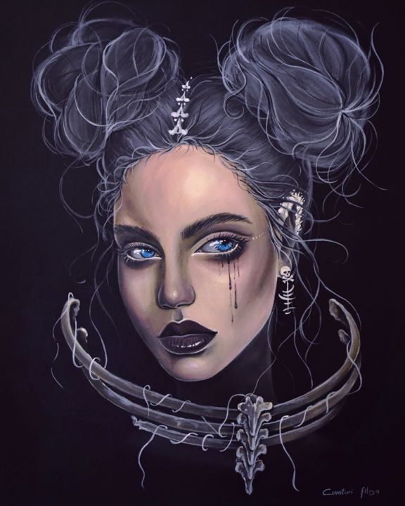 Painting titled "Spine" by Alisa Covatari, Original Art, Acrylic