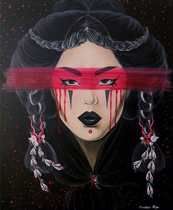"Asian woman" başlıklı Tablo Alisa Covatari tarafından, Orijinal sanat, Akrilik