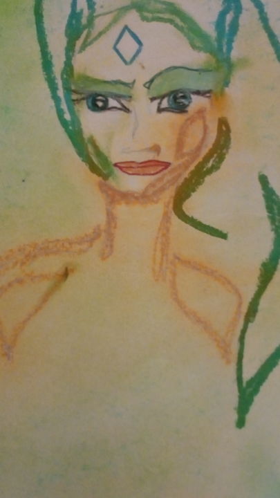 Drawing titled "Althea 2" by Coyote Shah, Original Artwork, Pastel