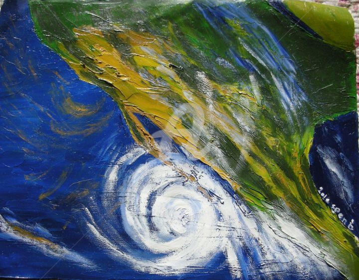 Painting titled "Hurricane n°3 - Lin…" by Colette Pennarun, Original Artwork, Oil