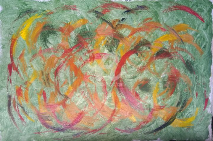 Painting titled "Circonvolutions 1" by Colette Pennarun, Original Artwork, Oil