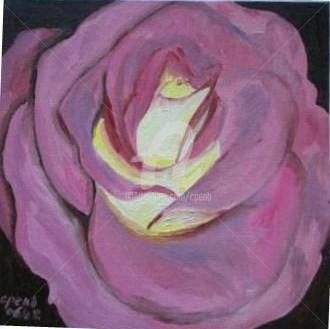 Painting titled "Rose Rose n°2 - 26…" by Colette Pennarun, Original Artwork