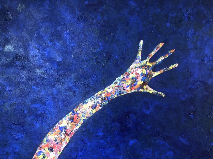 Картина под названием "FRAGMENTS 1" - Sil, Подлинное произведение искусства, Акрил Установлен на Деревянная рама для носилок