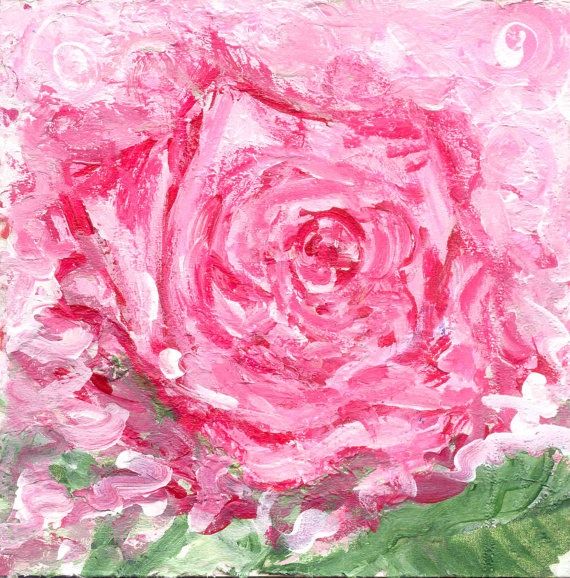 Painting titled "Winter Rose" by Craft Unikat, Original Artwork