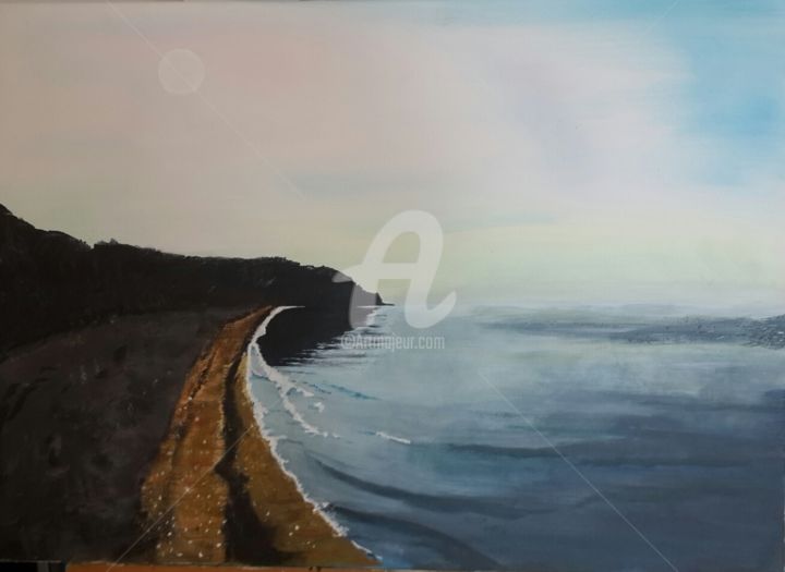 Painting titled "Winter Sun behind A…" by Roachie - The Gallipoli Artist, Original Artwork, Acrylic