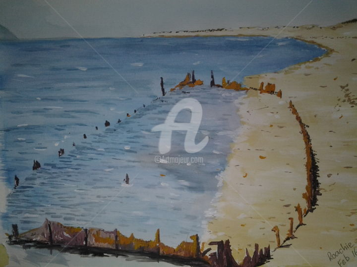 Painting titled "The Suvla Lighter w…" by Roachie - The Gallipoli Artist, Original Artwork, Acrylic