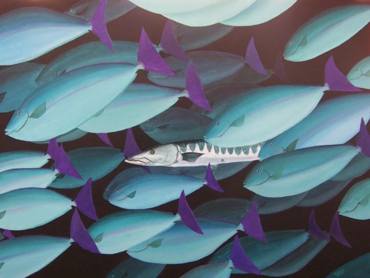 Painting titled "The barracuda and t…" by Craig Willms, Original Artwork