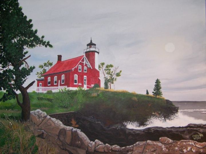 Painting titled "Eagle Harbor Lighth…" by Craig Willms, Original Artwork